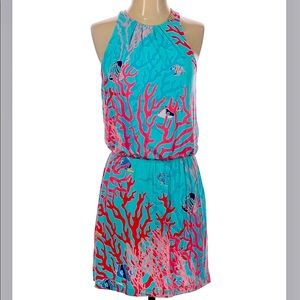 NWT Tori Richard coral ocean dress size S